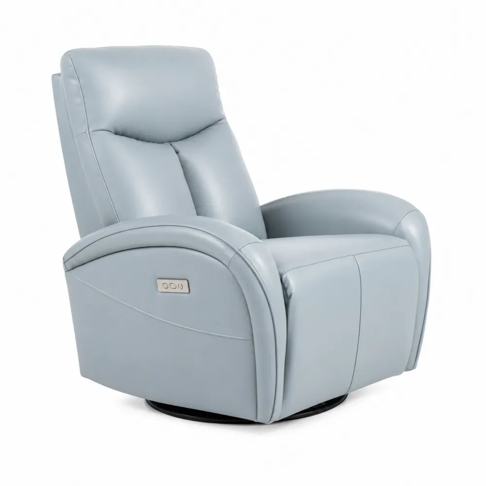 Fauteuil inclinable et pivotant en cuir Gris