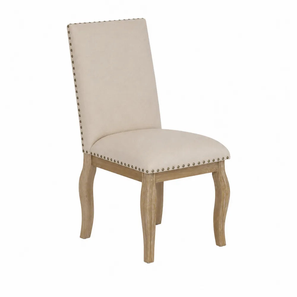Chaise en bois de chêne avec assise en polyester beige
