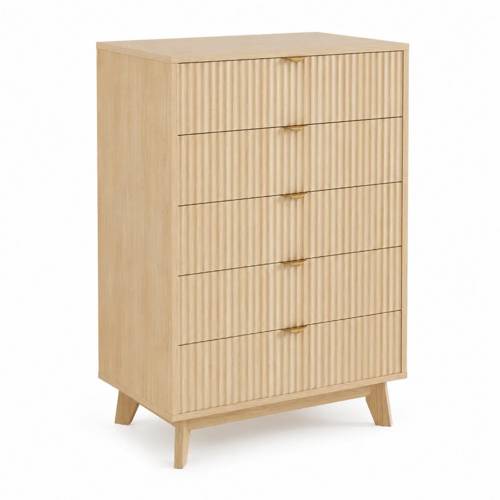 Commode en bois avec cinq tiroirs 120x80x40 cm