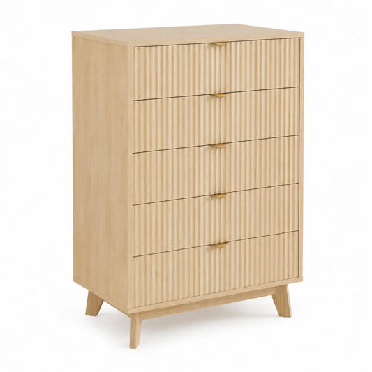 Commode en bois avec cinq tiroirs 120x80x40 cm