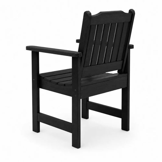 Chaise de jardin en bois d'acacia noir avec accoudoirs