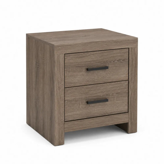 Table de chevet 2 tiroirs en bois d'ingénierie Chêne